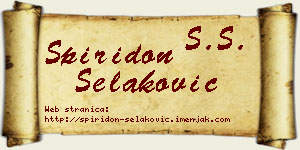 Spiridon Selaković vizit kartica